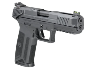 Ruger-57 5.7x28mm, 4.9" Barrel, Fiber Optic Front, Black, 20rd Mag