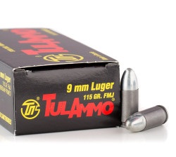 50 Rounds of 9mm Ammo by Tula - 115gr FMJ