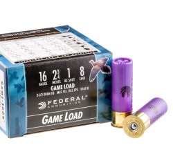 25 Rounds of 16ga 2-3/4" Ammo by Federal - 1 ounce #8 shot