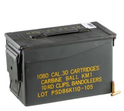 1080 Rounds of .30 Carbine Ammo in Ammo Can by Korean Military Surplus - 110gr FMJ