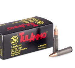 40 Rounds of 7.62x39mm Ammo by Tula - 122gr FMJ