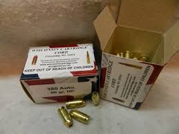 380 ACP 95 grain JHP @ 900 fps. 50 rounds